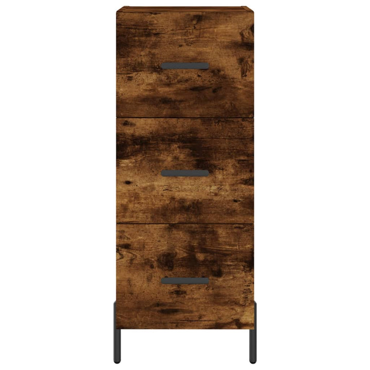 skab 34,5x34x180 cm konstrueret træ røget egetræ