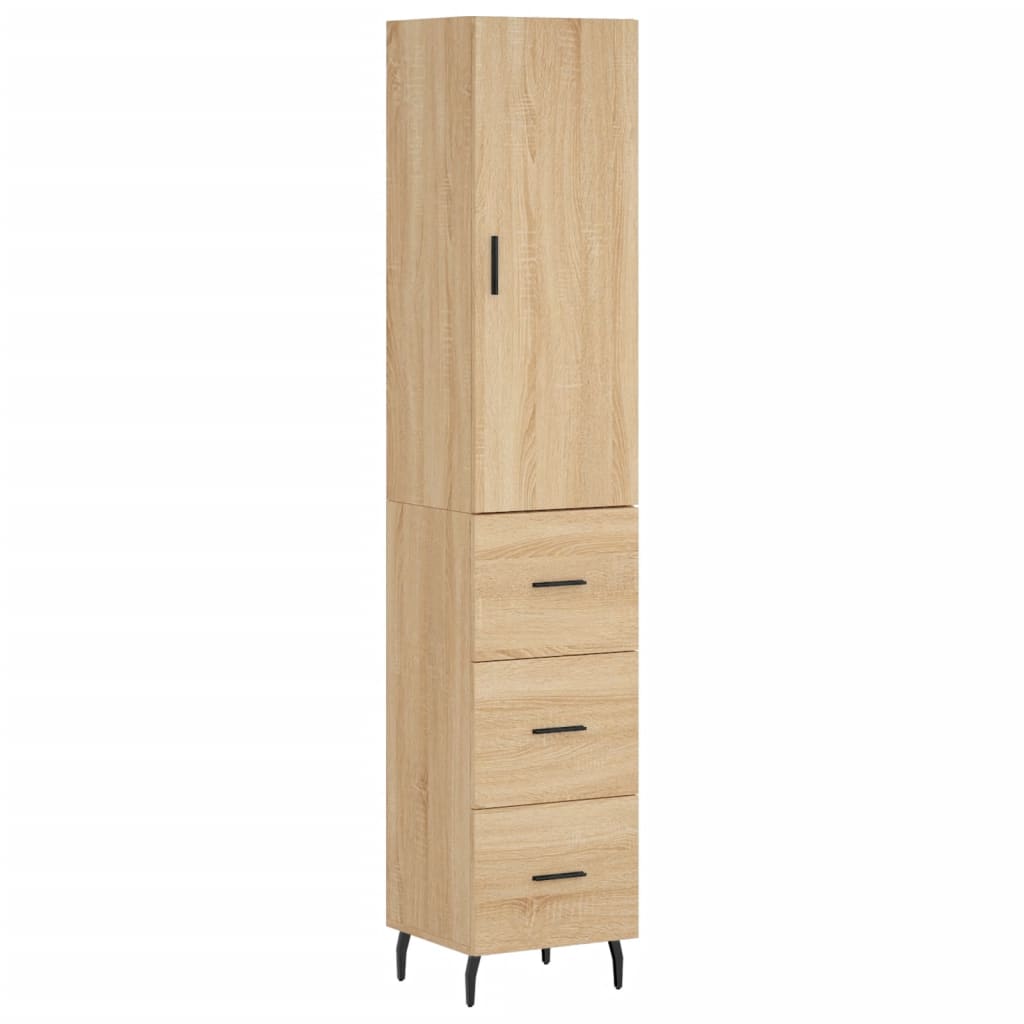 skab 34,5x34x180 cm konstrueret træ sonoma-eg