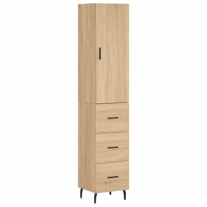 skab 34,5x34x180 cm konstrueret træ sonoma-eg