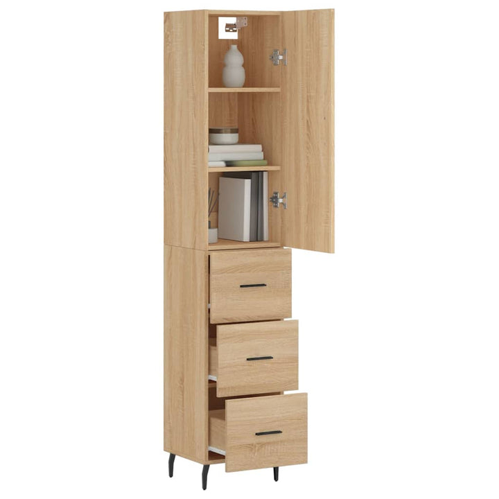 skab 34,5x34x180 cm konstrueret træ sonoma-eg