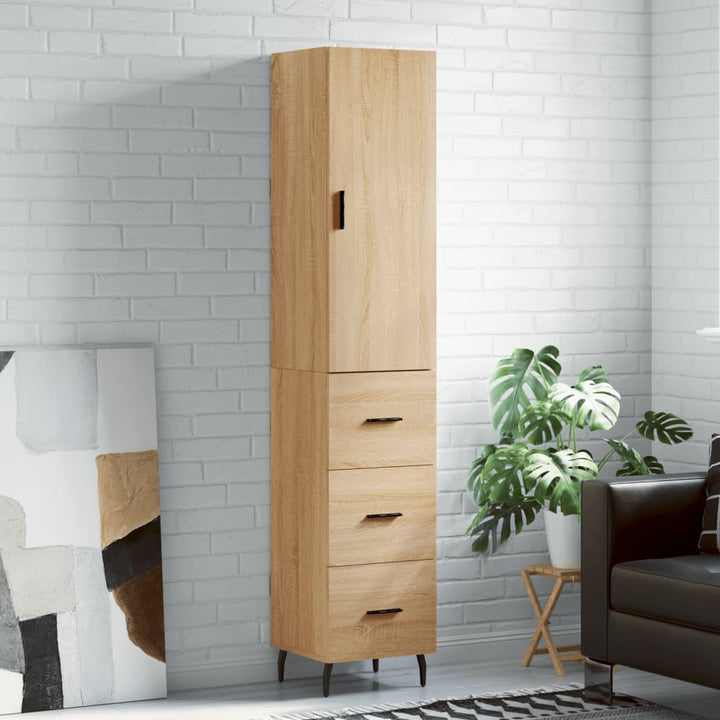 skab 34,5x34x180 cm konstrueret træ sonoma-eg