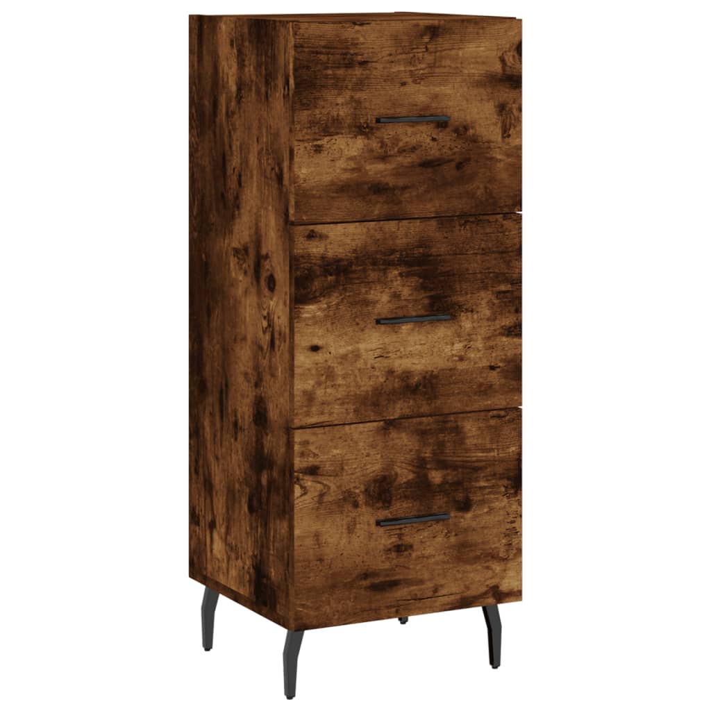 skab 34,5x34x180 cm konstrueret træ røget egetræ