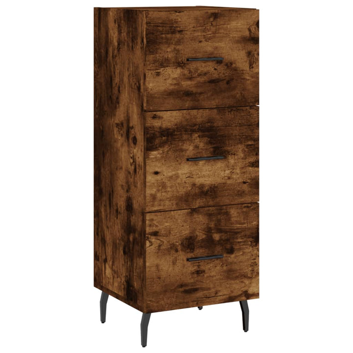 skab 34,5x34x180 cm konstrueret træ røget egetræ