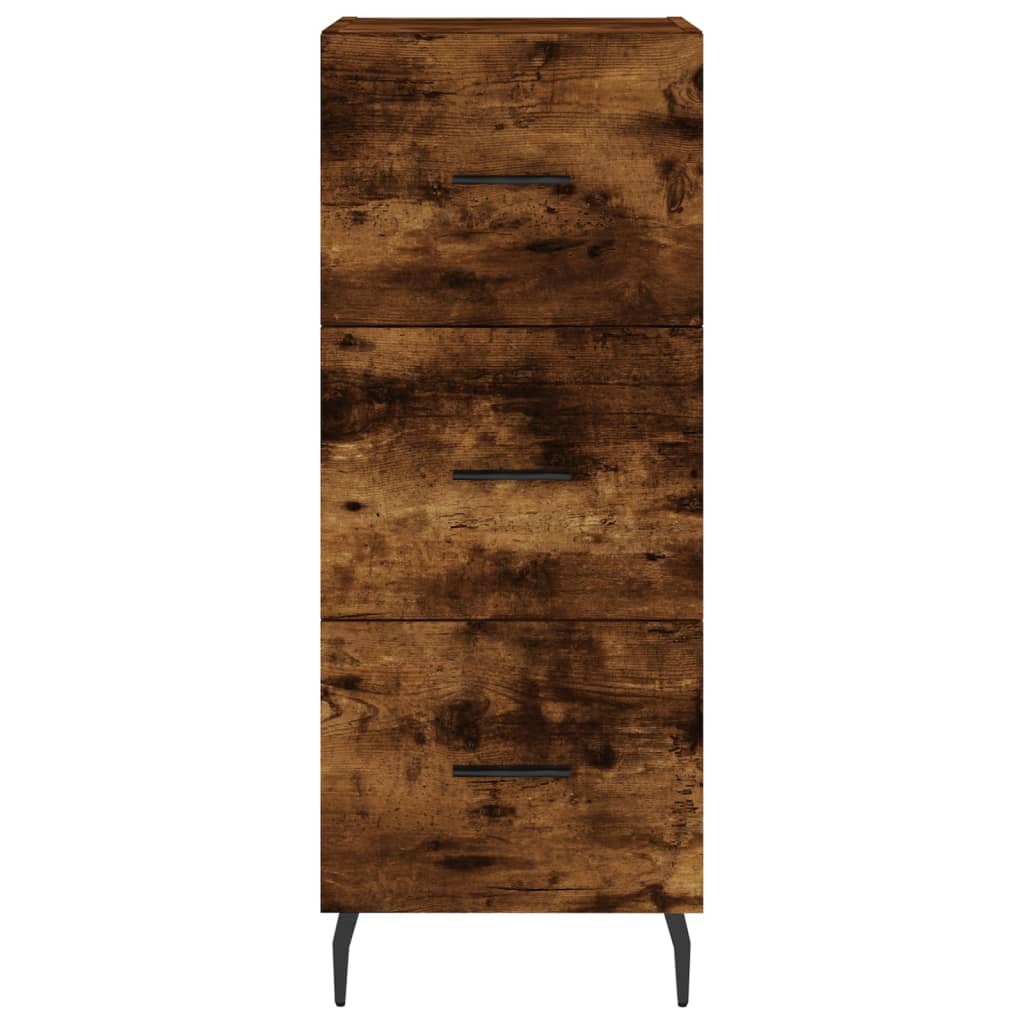 skab 34,5x34x180 cm konstrueret træ røget egetræ