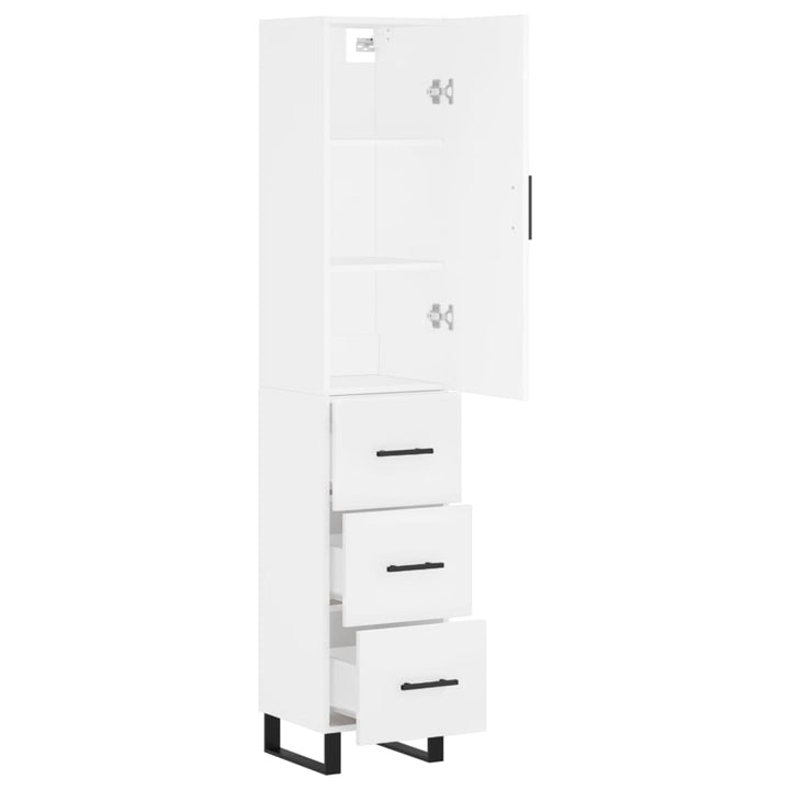 skab 34,5x34x180 cm konstrueret træ hvid