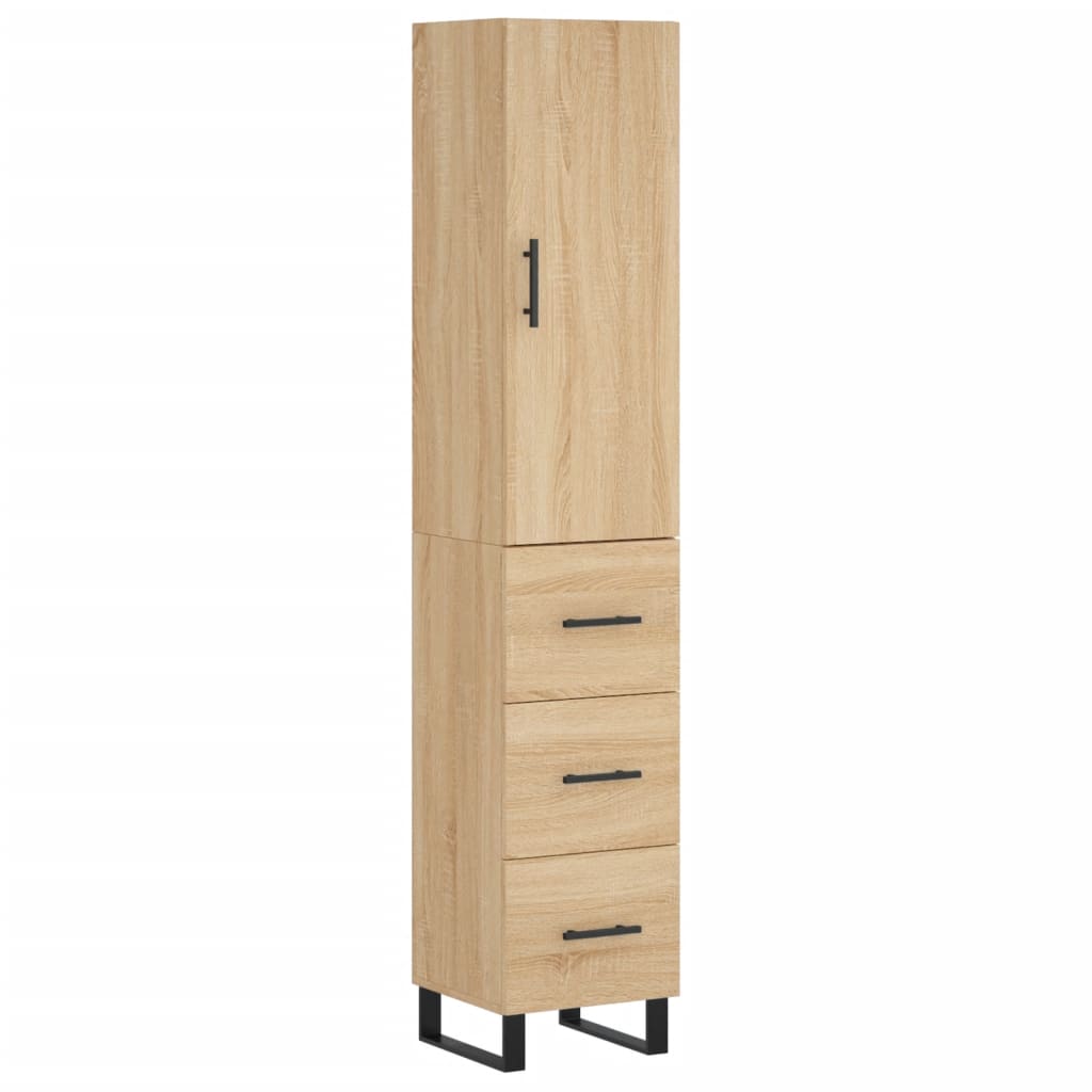 skab 34,5x34x180 cm konstrueret træ sonoma-eg