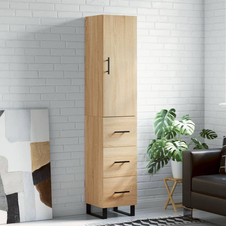 skab 34,5x34x180 cm konstrueret træ sonoma-eg