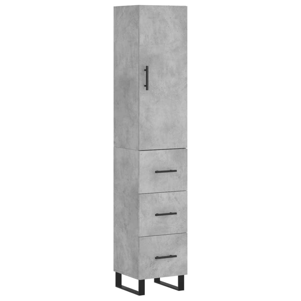 skab 34,5x34x180 cm konstrueret træ betongrå