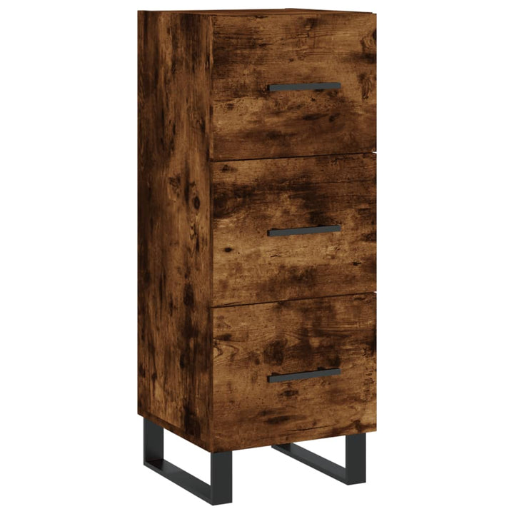 skab 34,5x34x180 cm konstrueret træ røget egetræ