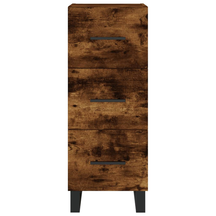 skab 34,5x34x180 cm konstrueret træ røget egetræ
