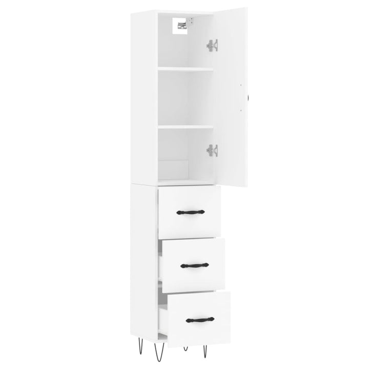 skab 34,5x34x180 cm konstrueret træ hvid