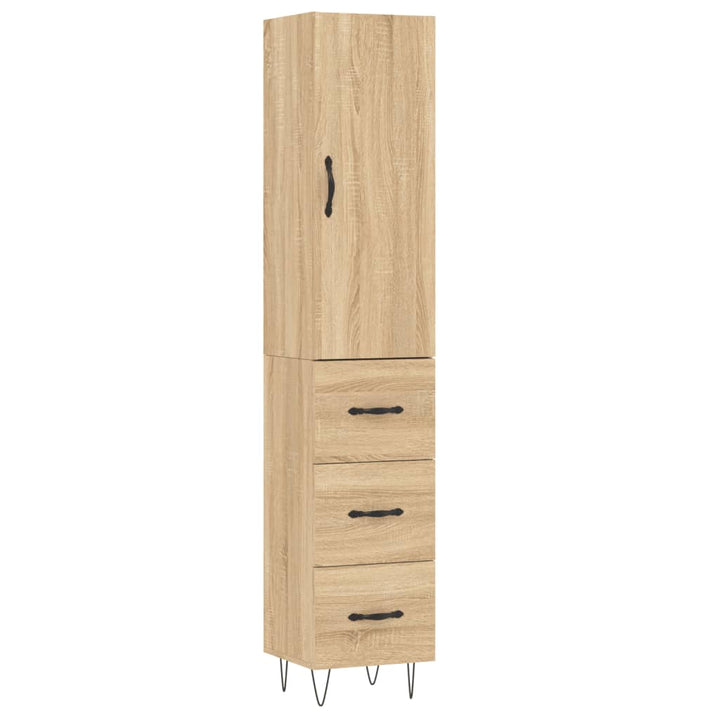 skab 34,5x34x180 cm konstrueret træ sonoma-eg