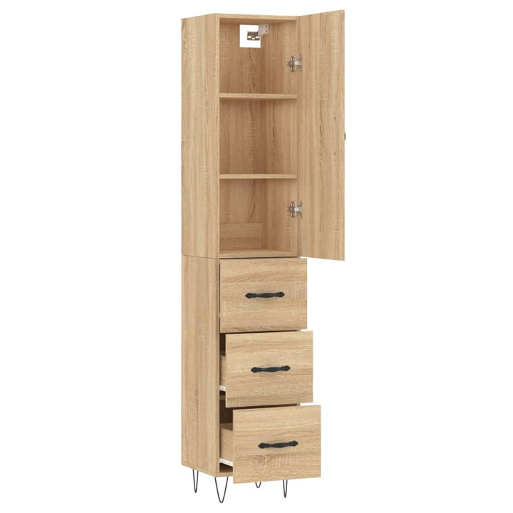 skab 34,5x34x180 cm konstrueret træ sonoma-eg