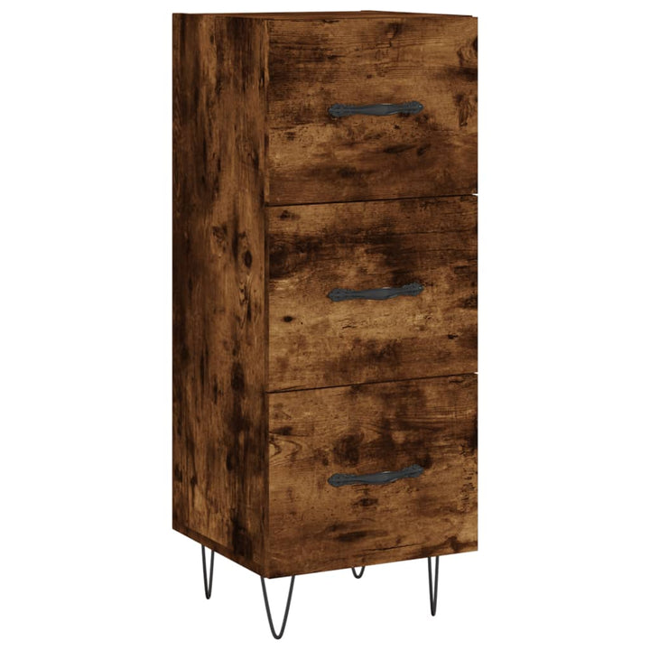 skab 34,5x34x180 cm konstrueret træ røget egetræ