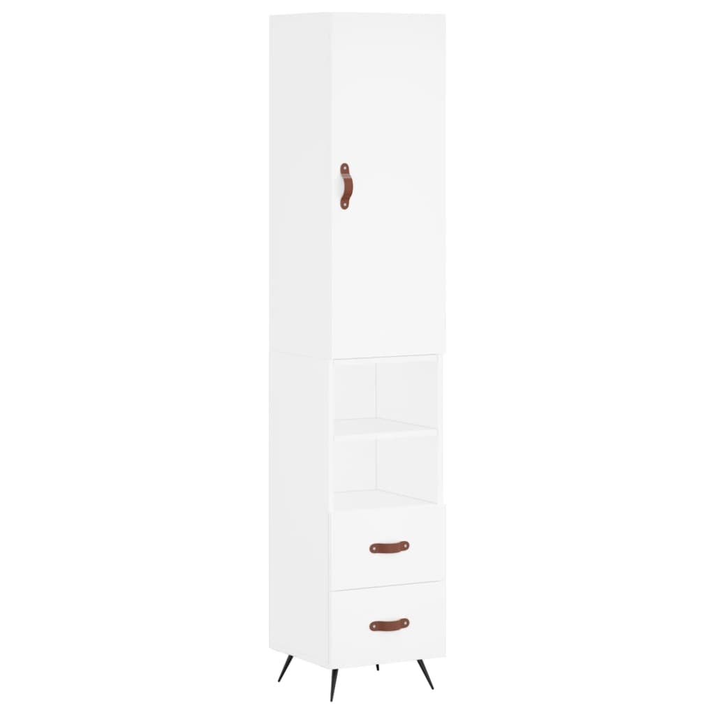 skab 34,5x34x180 cm konstrueret træ hvid