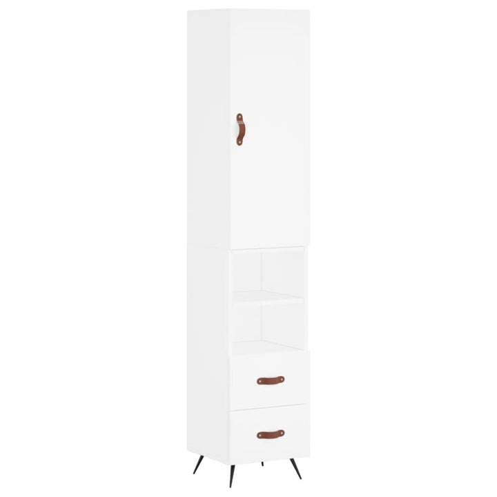 skab 34,5x34x180 cm konstrueret træ hvid