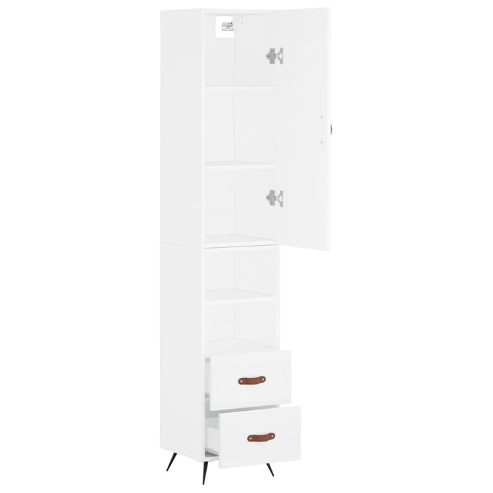 skab 34,5x34x180 cm konstrueret træ hvid