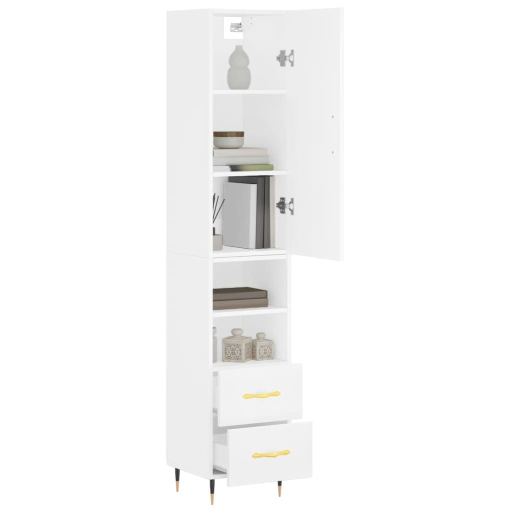 skab 34,5x34x180 cm konstrueret træ hvid