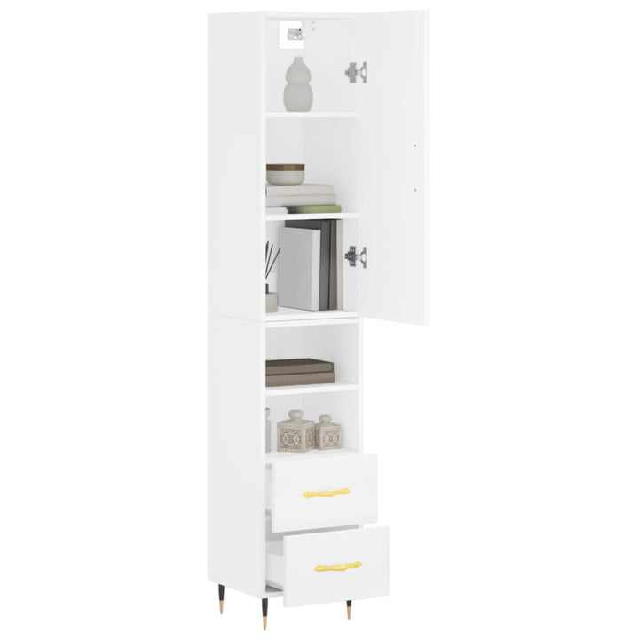 skab 34,5x34x180 cm konstrueret træ hvid