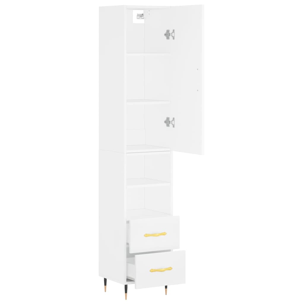 skab 34,5x34x180 cm konstrueret træ hvid