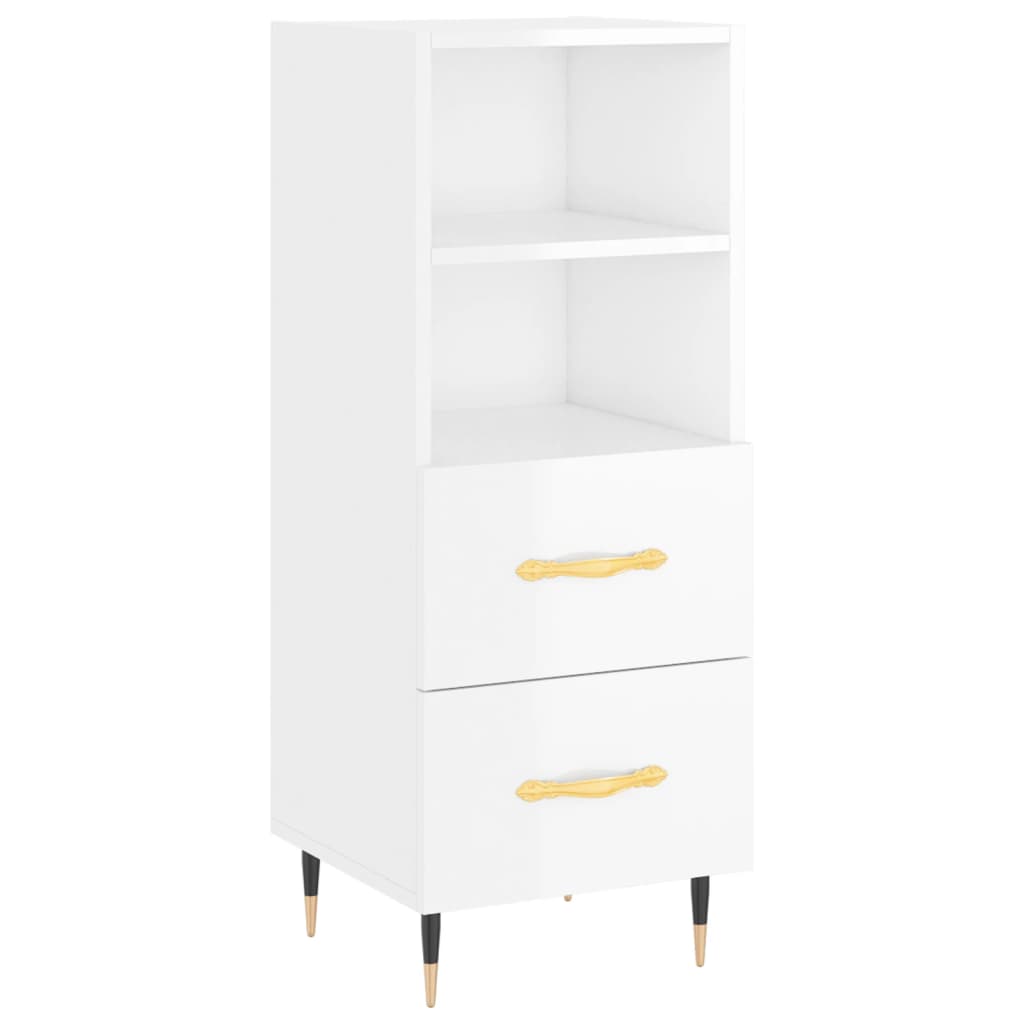 skab 34,5x34x180 cm konstrueret træ hvid højglans