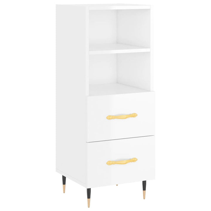 skab 34,5x34x180 cm konstrueret træ hvid højglans