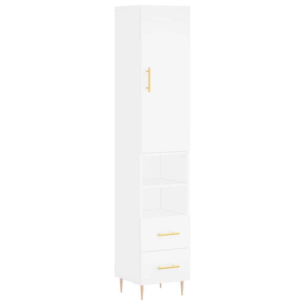 skab 34,5x34x180 cm konstrueret træ hvid