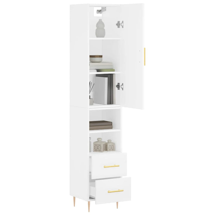 skab 34,5x34x180 cm konstrueret træ hvid