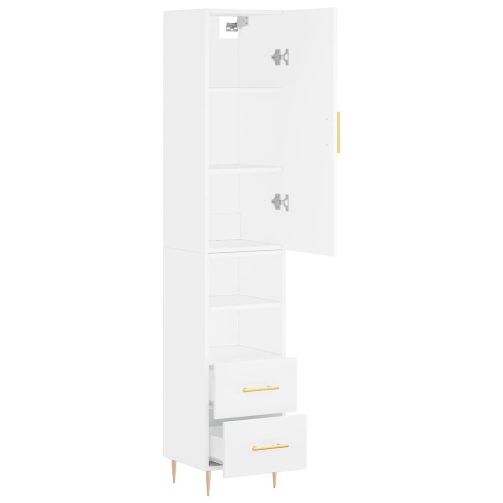 skab 34,5x34x180 cm konstrueret træ hvid