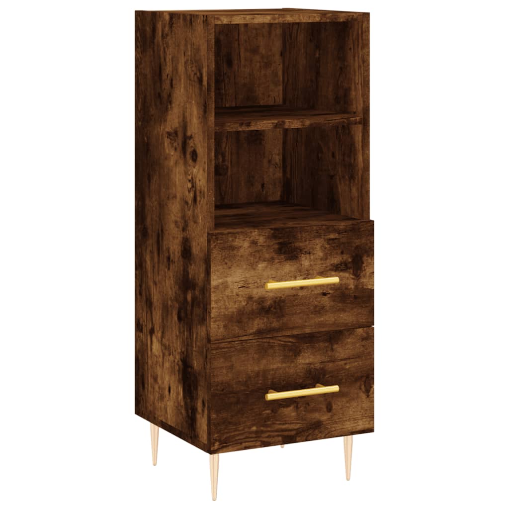 skab 34,5x34x180 cm konstrueret træ røget egetræ