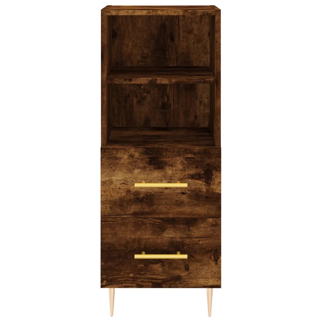 skab 34,5x34x180 cm konstrueret træ røget egetræ