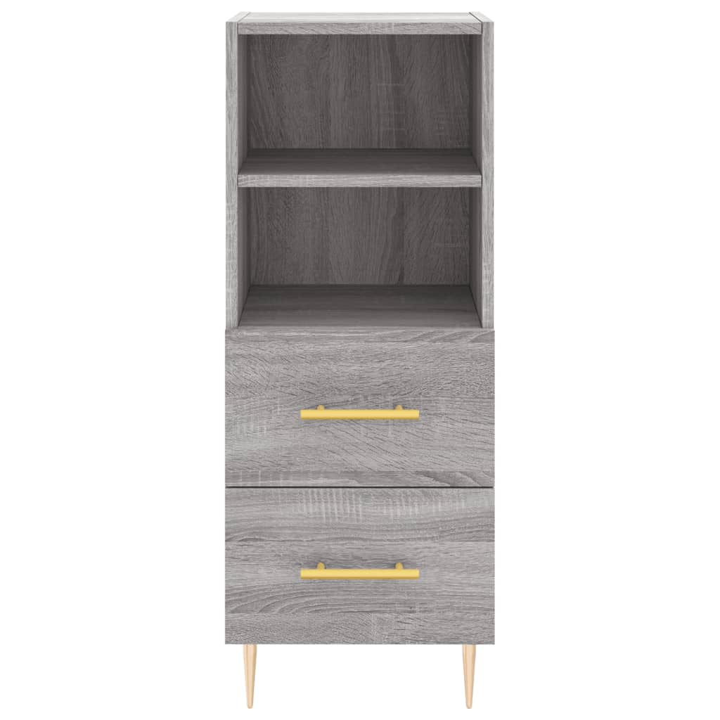 højskab 34,5x34x180 cm konstrueret træ grå sonoma-eg