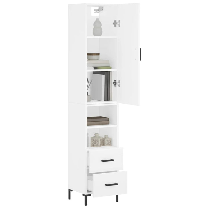 skab 34,5x34x180 cm konstrueret træ hvid