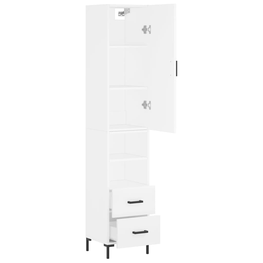 skab 34,5x34x180 cm konstrueret træ hvid