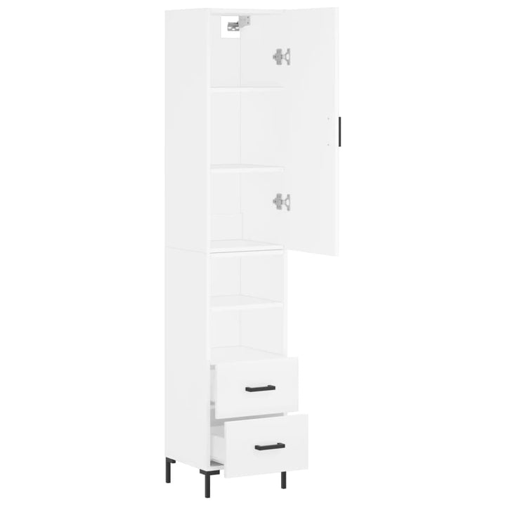 skab 34,5x34x180 cm konstrueret træ hvid