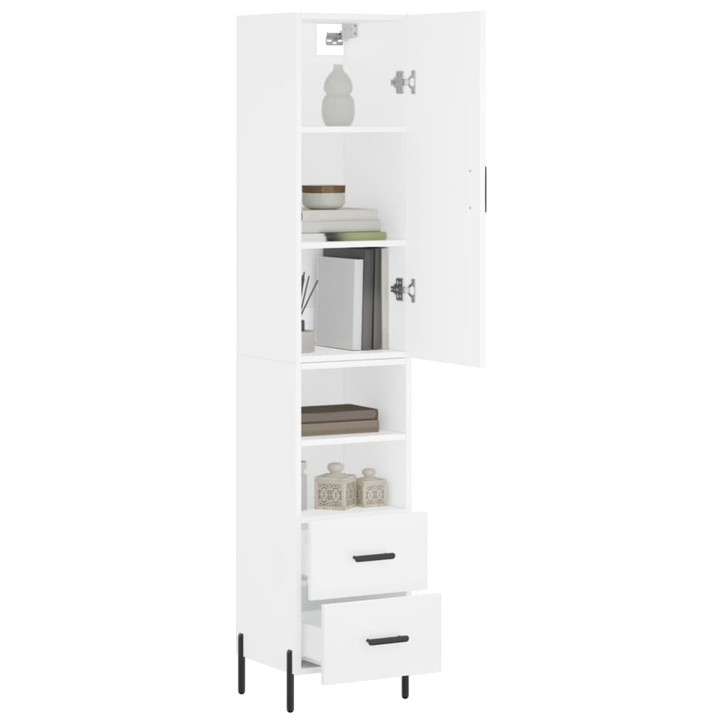 skab 34,5x34x180 cm konstrueret træ hvid