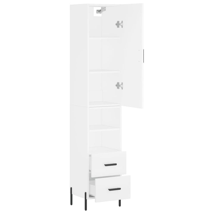 skab 34,5x34x180 cm konstrueret træ hvid