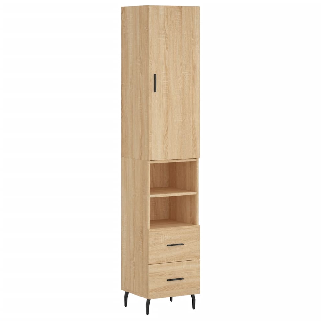 skab 34,5x34x180 cm konstrueret træ sonoma-eg