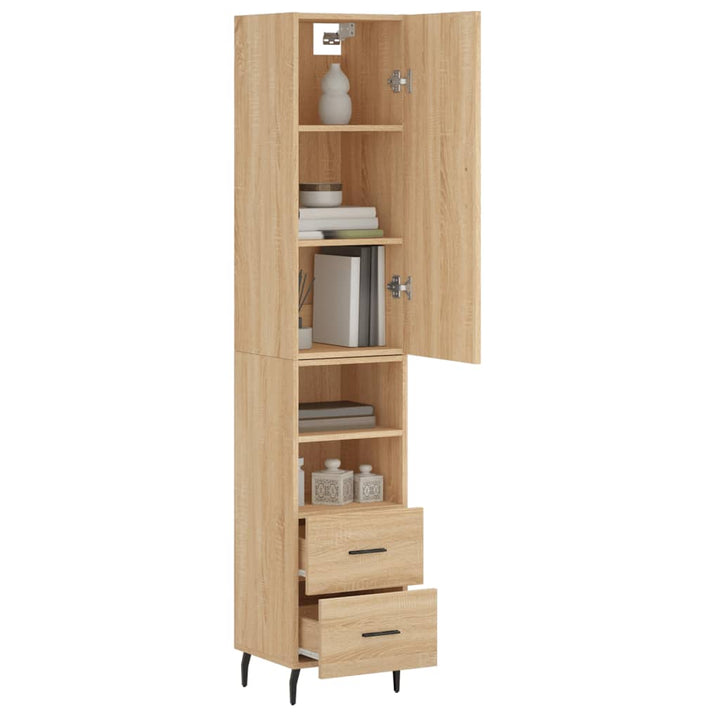 skab 34,5x34x180 cm konstrueret træ sonoma-eg