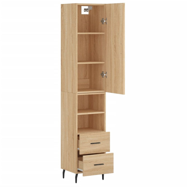 skab 34,5x34x180 cm konstrueret træ sonoma-eg