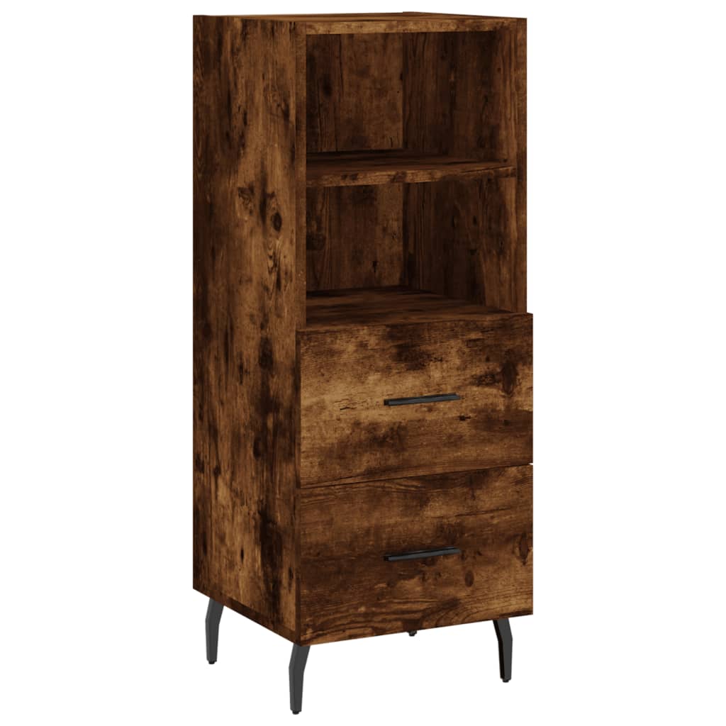 skab 34,5x34x180 cm konstrueret træ røget egetræ