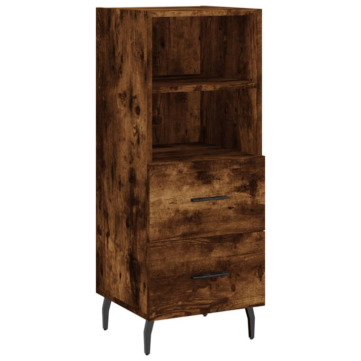 skab 34,5x34x180 cm konstrueret træ røget egetræ
