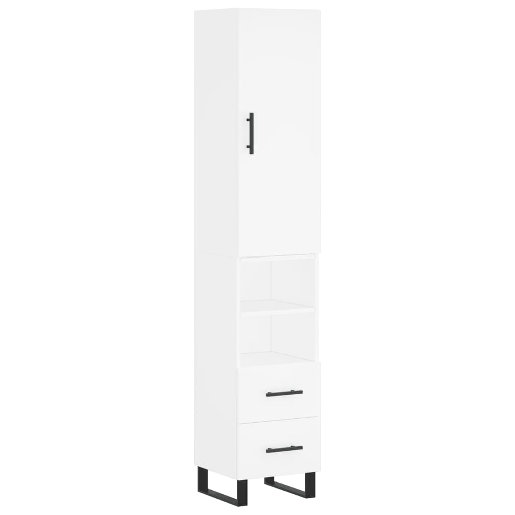 skab 34,5x34x180 cm konstrueret træ hvid