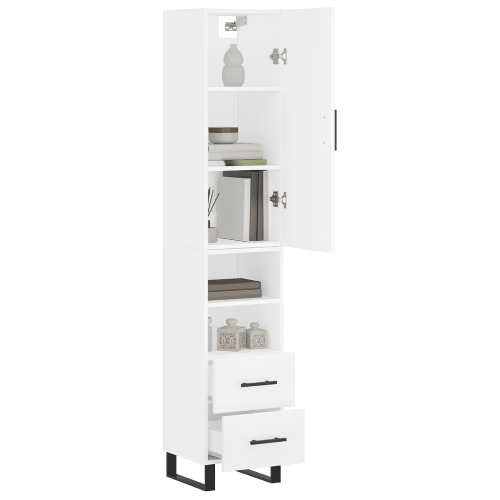 skab 34,5x34x180 cm konstrueret træ hvid