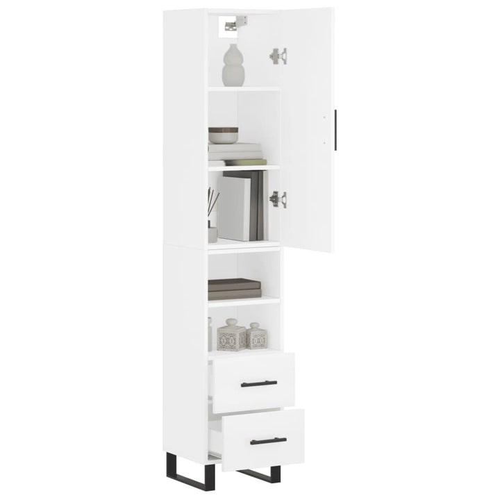 skab 34,5x34x180 cm konstrueret træ hvid