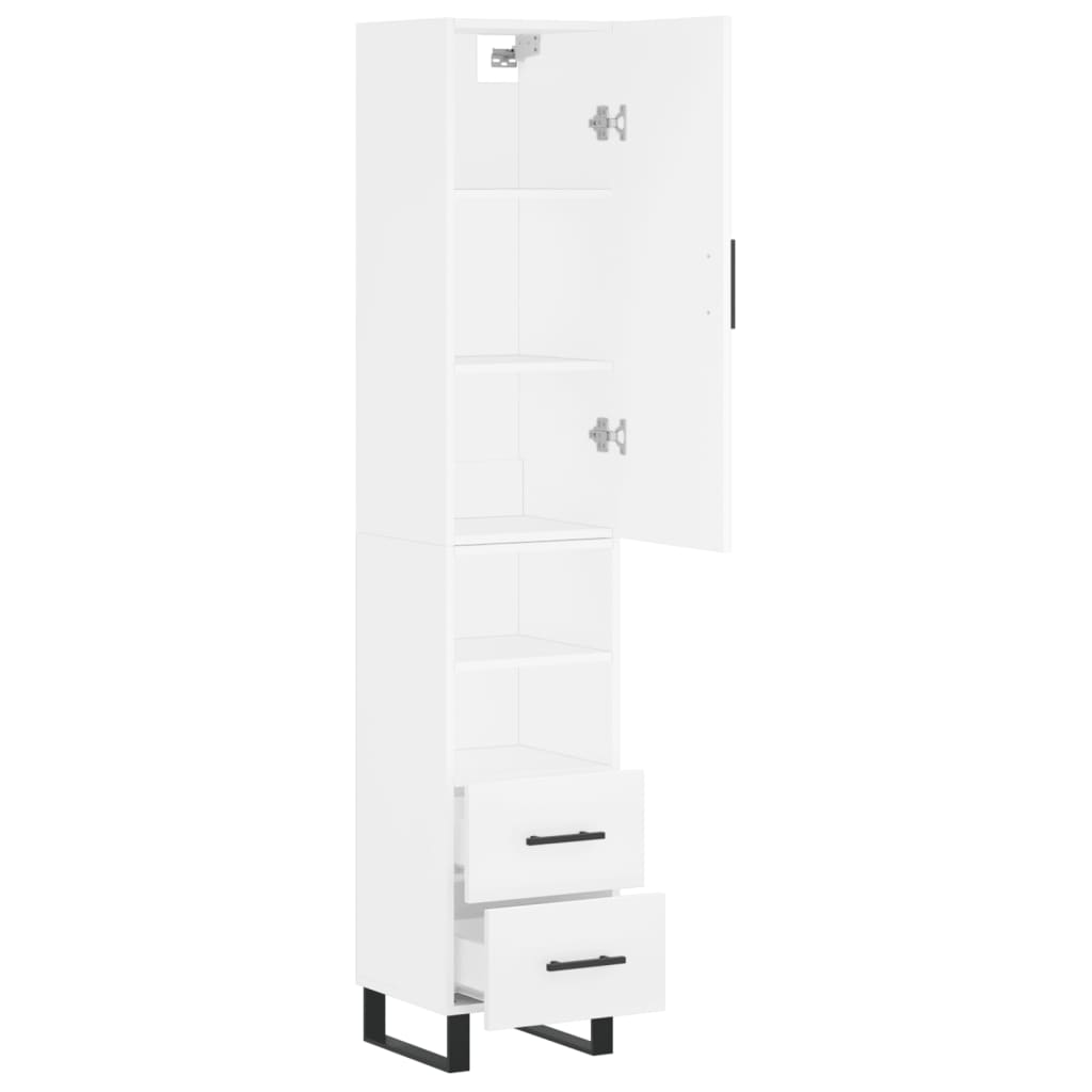 skab 34,5x34x180 cm konstrueret træ hvid