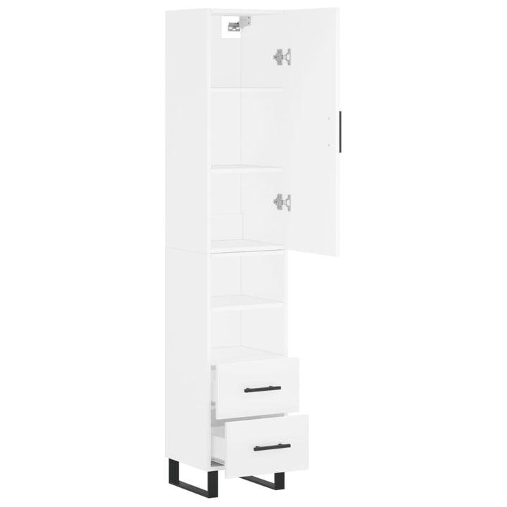 skab 34,5x34x180 cm konstrueret træ hvid