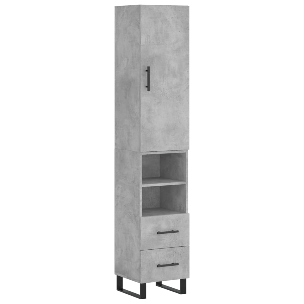 skab 34,5x34x180 cm konstrueret træ betongrå