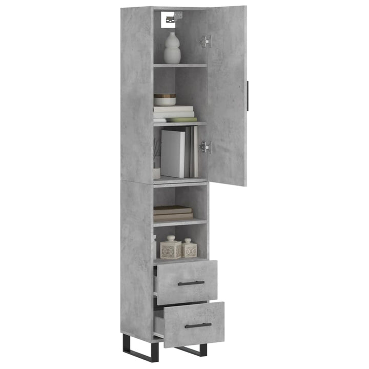 skab 34,5x34x180 cm konstrueret træ betongrå
