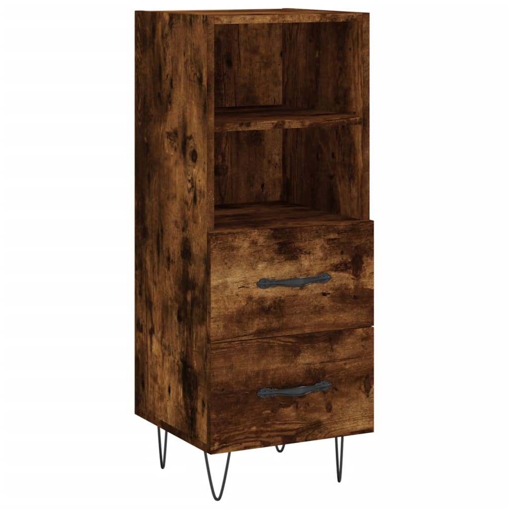 skab 34,5x34x180 cm konstrueret træ røget egetræ